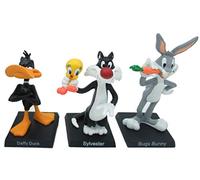 Raro LOTTO 3 Figure Collezione In Metallo 3D LOONEY TUNES - Bugs Bunny Daffy Duck Silvestro e Titti - Multicolore - 5cm / 9cm