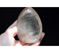 Raro naturale tibetano himalayano ad alta quota chiaro rutilato cristallo quarzo uovo ovale 3,22 pollici spirituale Collezioni di casa