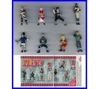 RARO Set Completo 8 Mini Figure 3cm NARUTO Ninja Cartone Animato Manga ZAINI