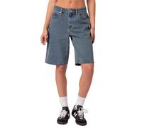 Raruxxin Pantaloncini da donna Y2k Bermuda Denim Vita Bassa Gamba Larga Lunghezza al Ginocchio Carpenter Lungo Jean Shorts Estate Mucca Ragazza Baggy Jorts, C blu., M