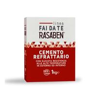 RASABEN - Cemento Refrattario con Elevata Resistenza alle Alte Temperature, Ideale per Muratura di Mattoni Refrattari, Assemblaggio di Caminetti Forni Stufe, Made in Italy, Scatola da 1kg