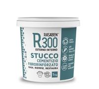 RASABEN - Stucco Cementizio Extra Bianco in Polvere R300 a Base di Cemento, per Ripristini da Esterno e Interno, Alti Spessori Fino a 10cm, Resistente alle Sollecitazioni, Made in Italy, Sacco da 1kg
