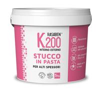 RASABEN - Stucco in Pasta K200 Pronto all'Uso, Alti Spessori Fino a 5cm, Fibrorinfrozato, Resistente alle Sollecitazioni, Uso Esterno e Interno, 5kg