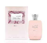 RASASI Hawas ECLAT Eau de Parfum 3.4 fl oz profumo arabo di lunga durata e lusso per donna, note dolci di mela rossa, gelsomino, patchouli, ideale per serate romantiche, regalo per lei