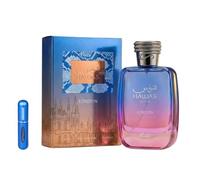 Rasasi Hawas London Eau de Parfum 100 ml, profumo arabo unisex a lunga durata, con atomizzatore ricaricabile, fragranza orientale con note di zafferano, incenso, pera e legni biondi (Hawas London)