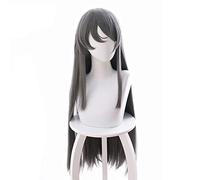 Rascal non sogna la coniglietta Senpai Sakurajima Mai Parrucca Capelli lunghi lisci 80 cm Capelli sintetici Grigio Anime Parrucca Cosplay Sakurajima Mai