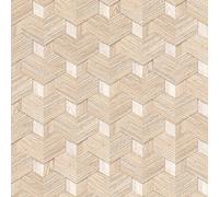 Rasch 466201 466201 - Carta da parati in tessuto non tessuto con motivo geometrico in beige e grigio, collezione Salsa-10,05 m x 0,53 m (L x l), in tessuto non tessuto