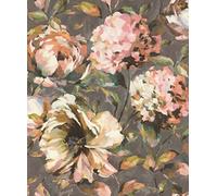 Rasch 485172 Fiori in rosa, verde e marrone della collezione Florentine III-10,05 m x 0,53 m (L x B) Carta da parati in tessuto non tessuto