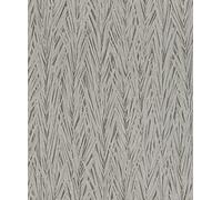 Rasch 554144 - Carta da parati in tessuto non tessuto, colore argento e grigio scuro con motivo a foglie, della collezione Composition-10,05 0,53 m (L x B)
