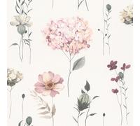 RASCH Bambini' Mondo Carta da Parati Floreale Romantico Fiori Vivaio Rosa/Verde
