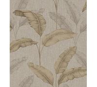 Rasch Carta da parati 200324 - Carta da parati con foglie di palma tropicali con effetto lino, 10,05 m x 0,53 m (lunghezza x larghezza)