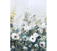 Rasch Carta da parati 360905 - Carta da parati fotografica su tessuto non tessuto con prato floreale in verde, blu e bianco della collezione Magicwalls - 3,00 m x 2,12 m (lunghezza x larghezza)