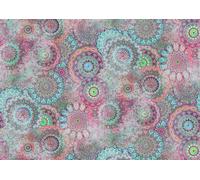 Rasch Carta da parati 362992 - Carta da parati fotografica su tessuto non tessuto con cerchi floreali in rosa, azzurro e verde, della collezione Magicwalls - 3,00 m x 4,24 m (lunghezza x larghezza)