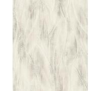 Rasch Carta da parati 486254 - Carta da parati in tessuto non tessuto con motivo astratto con foglie grandi, colore: Grigio