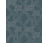 Rasch Schöner Wohnen Collection Lines 600414 - Carta da parati in tessuto non tessuto, motivo geometrico in petrolio, 10,05 m x 0,53 m