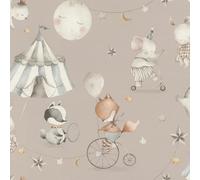 Rasch Tapete 301939 - Carta da parati in tessuto non tessuto con effetto circo, colore blu, collezione Kids World