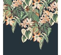 Rasch Tapete 590043 - Carta da parati fotografica su tessuto non tessuto con fiori in verde, nero, arancione e beige della collezione Magicwalls, 3,00 m x 3,00 m (lunghezza x larghezza)