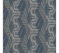 Rasch Tapete 751949 - Carta da parati in tessuto non tessuto con motivo geometrico, blu, beige, grigio, della collezione African Queen, 10,05 m x 0,53 m (lunghezza x larghezza)