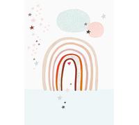 Rasch Tapeten 557381 - Carta da parati fotografica su tessuto non tessuto con arcobaleno e stelle in azzurro, rosso e bianco della collezione Onszelf Stories, 2,80 m x 2,00 m (lunghezza x larghezza)