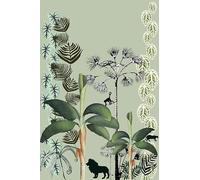 Rasch Tapeten 557688 - Carta da parati fotografica su tessuto non tessuto con palme, foglie e animali in verde e nero, collezione Onszelf Stories, 3,00 m x 2,00 m (lunghezza x larghezza)