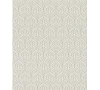 Rasch Tapeten 810219 - Carta da parati in tessuto non tessuto con ornamenti in rilievo, colore grigio e bianco, della collezione Selection - 10,05 m x 0,53 m (lunghezza x larghezza)