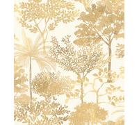Rasch Tapeten 867336 - Carta da parati in tessuto non tessuto con diversi alberi in giallo, marrone e bianco, della collezione Symphony, 10,05 m x 0,53 m (lunghezza x larghezza)