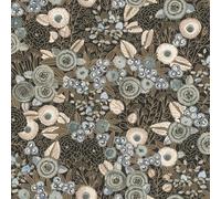 Rasch Tapeten 868913 - Carta da parati in tessuto non tessuto con fiori in bianco, beige, verde, blu, nero e marrone della collezione Symphony, 10,05 m x 0,53 m (lunghezza x larghezza)