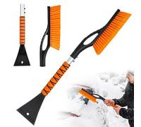 Raschietti per Ghiaccio Parabrezza, 2 in 1 Raschietto Ghiaccio per Auto, Spazzola Neve Telescopica per Parabrezza, Spazzola Neve Staccabile, Adatta per Auto, Parabrezza, Finestre (Arancia)