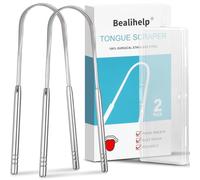 Raschietti per lingua, 100% chirurgico 304 in acciaio inox per adulti e bambini, spazzola professionale per lingua per cure orali, migliora l'alito cattivo e l'alito fresco