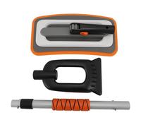 Raschietto da neve per auto con manico in lega di alluminio, raschietto per ghiaccio per parabrezza e scopa per neve, efficiente strumento per rimozione neve con impugnatura (Arancia)