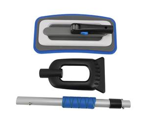 Raschietto da neve per auto con manico in lega di alluminio, raschietto per ghiaccio per parabrezza e scopa per neve, efficiente strumento per rimozione neve con impugnatura (Blu)