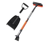 Raschietto da neve, set per la rimozione della neve, raschietto da neve portatile pieghevole con impugnatura in schiuma e manico in alluminio ispessito, spazzole da neve rimovibili di grande capacità