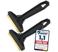 Raschietto ghiaccio Auto - facile, rapido & efficiente [ 2 pezzi ] - Raschiaghiaccio Auto lama in Ottone - Spatola per Ghiaccio Auto - Gratta ghiaccio - Murska di Finlandia - L&P A054-2 Nero