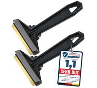 Raschietto ghiaccio Auto - facile, rapido & efficiente [ 2 pezzi ] - Raschiaghiaccio Auto lama in Ottone - Spatola per Ghiaccio Auto - Gratta ghiaccio - Murska di Finlandia - L&P A054-2 Nero Grigio