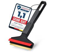 Raschietto Ghiaccio Auto - Facile, rapido & efficiente - Murska - Raschiaghiaccio Auto 21cm - Lama in Ottone - Spatola per Ghiaccio Auto - Premium HIPS - Originale di Finlandia - L&P A053 Nero Rosso