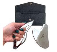 Raschietto muscolare - Strumento ergonomico Gua Sha Graston - 2 in 1 in acciaio inox per massaggio - Strumento per il corpo Gua Sha per dolori muscolari - Set di attrezzi in metallo Gua Sha -