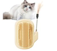 Raschietto per angoli per gatti, auto-toelettatore con gatta, 13 x 9 cm, montaggio a parete, spazzola portatile da massaggio per divano, casa, controllo spargimento e stress