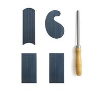 Raschietto per armadietti (1 brunitore, 2 rettangolari, 1 curvo, 1 collo di cigno)