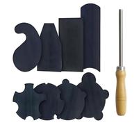 Raschietto per armadietti (1 brunitore, 2 rettangolari, 1 curvo, 1 collo di cigno e 2 concavi, 2 convessi)