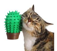 Raschietto per gatti a forma di cactus, con scomparto per erba gatta, tiragraffi angolare da parete per gatti interni, spazzola auto-governante con fori profumati per alleviare lo stress e giocare