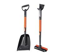 Raschietto per ghiaccio, raschietto per parabrezza auto, pala da neve in PP e metallo con tergivetro, 656 g, portatile, estensibile a 360 gradi, strumento per la rimozione della neve per auto, SUV