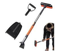 Raschietto per ghiaccio, Spazzola da neve, Kit scopa neve - Raschietto da neve portatile pieghevole con impugnatura in schiuma e manico in alluminio ispessito, spazzole da neve rimovibili con grande