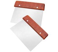 Raschietto per pasta in acciaio inossidabile con manico in legno, 2 pezzi