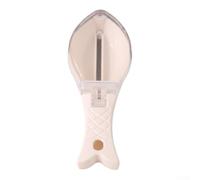Raschietto per squame di pesce con coperchio integrato per limitare la diffusione del calcare e promuovere una preparazione del pesce più sicura e organizzata (beige settentrionale)