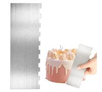 Raschietto per Torta Seghettato, 22 x 7,8 cm, Torte a Doppia Faccia Strumento, Spatola per Dolci in Acciaio Inossidabile per Decorare Torte, Mousse, Crema, Zucchero, Fai da te, Decorazione Torte