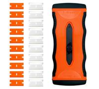 Raschietto per Vetro, Raschietto per Piastre in Vetroceramica, Con 10 Lame Aggiuntive in Metallo e 10 Lame in Plastica, Multiuso, per Pulizia Per Etichette, Decalcomanie, Adesivi, Calafatoio