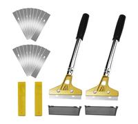 Raschietto Vetro con 20 Lame in Acciaio al Carbonio, Detergente per Vetri Professionale da 4 Pollici con Impugnatura Diritta per Rimuovere Colla, Adesivi e Carta da Parati