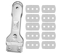 Raschietto Vetro in Acciaio Inox, Raschietto per Piano Cottura in Ceramica,Raschietto Vetro Piano Induzione con 11 Lame di Ricambio,Multifunzionale Raschietto Vetroceramica Professionale