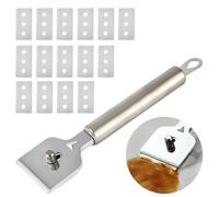 Raschietto Vetroceramica, Acciaio inossidabile Raschietto con 15 Lame in Metallo,Raschietti per Pulizia del Forno, per Pulizia Ceramica, Forno, Piano a Induzione, Piastrelle, Pavimento