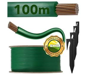 RASENFREUND Cavo di confine da 100 m + 300 picchetti per robot tosaerba, set di accessori per cavo di ricerca, compatibile con Gardena/Bosch/Husqvarna/Worx/Honda/diametro 2,7 mm